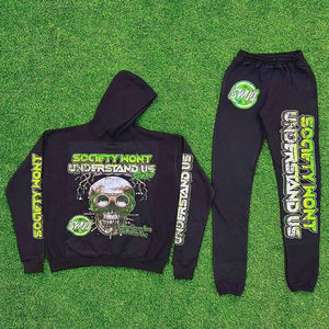 DTG Print Direct to Garment Custom 100% Polyester Fleece Slim Fitted Color blanco Jogging Chándales para hombres OEM con servicio - Product Image 1