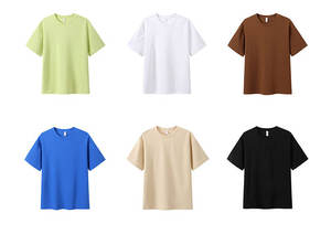 Camiseta holgada de algodón 2025 para hombre 100%, cuello redondo con Diseño ancho y camisas estampadas con patrón sólido - Product Image 2