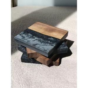 Posavasos de madera hecho a mano de nuevo diseño, artesanías de calidad, resina epoxi, madera de acacia, mantel para té y bebidas - Product Image 4