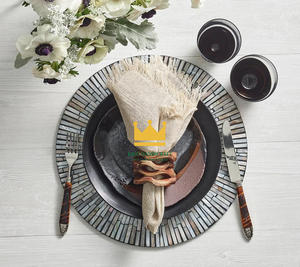 Top 1 fournisseur bohème perle coquille chargeur assiette artisanale nacre napperon pour décor de table élégant du Vietnam - Product Image 4