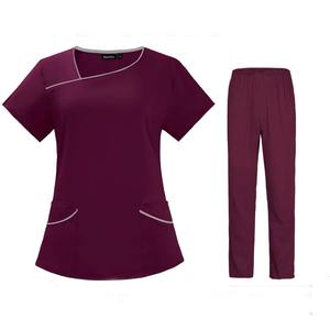 Conjuntos de Uniformes Médicos Personalizados al por Mayor, Chaqueta y Pantalones Deportivos de Spandex para Enfermería con Logotipo - Product Image 1