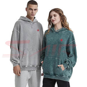 Sweat à capuche délavé personnalisé de haute qualité et confortable pour les jeunes, 100% coton, motif uni, nouveau style, vêtement décontracté pour l'hiver - Product Image 3
