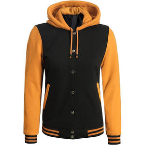 Veste universitaire courte brodée sur mesure pour femmes Vestes en laine et en cuir Letterman de qualité supérieure vente en gros OEM prix d'usine - Product Image 1