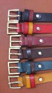 เข็มขัดหนังวัวแท้ หนังฟูลเกรน ฟอกฝาดแบบธรรมชาติ ขนาด 35 มม. หัวเข็มขัดโลหะผสม ทำมือ สำหรับทุกเพศ ขายส่ง ราคาดีที่สุด - Product Image 5