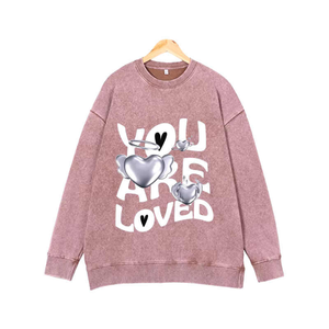 Beige Winter Streetwear Drop Shoulder Hoodie Custom Oversized Loose Fit Mujeres Sudaderas de algodón - Product Image 4