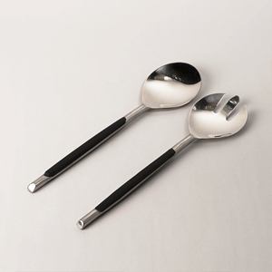 Home Select Juego de 2 herramientas de ensalada de madera hechas a mano Utensilios de cocina únicos Espátula de madera y servidor - Product Image 2