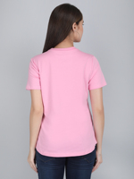 Kaos Wanita Model Kerah Lebar Diskon Musim Panas Pakaian Santai Atasan Reguler Grafis Custom Katun Denim Rayon