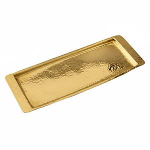 Bandeja de Servicio Rectangular de Metal Dorado de Estilo Moderno con Asas, Bandeja para Servir Alimentos para Uso en el Hogar y Hoteles a un Precio Excelente - Product Image 2