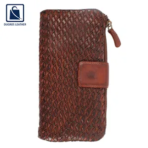 Indian Manufacturer of High Quality Fashion Style Swiss Cotton Lining Material Genuine Leather Wallet for Women