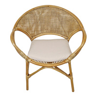Chaise ronde en bambou de style classique avec dossier en rotin tissé à la main et assise en rotin. Quantité minimale de commande est faible