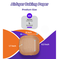 Papel de Hornear Premium Bido Sin Blanquear, Antiadherente, No Tóxico, Ecológico, para Freidoras de Aire, Asados y Frituras, Modelo SOSSKIN