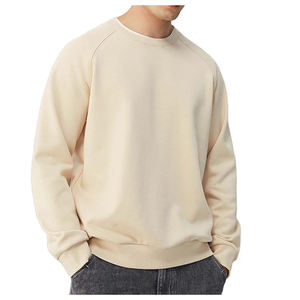 Unisex Full Sleeve Crewneck Sweatshirt Custom Logo Embroidery Digital Beaded <b>100</b>% Cotton Summer Collection Reglan Sleeves - Product Image 2