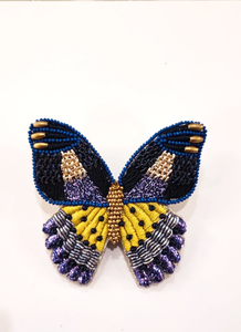 เข็มกลัดลูกปัดดีไซน์รูปผีเสื้อทำด้วยมือเข็มกลัดปักลูกปัดเมล็ดพันธุ์แบบกำหนดเองสำหรับงานแต่งงานรูปทรงผึ้ง - Product Image 2