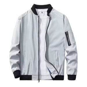 A medida bordado Logo Streetwear Varsity Pilot Jacket Zipper-Up Flight Satin Bomber Jacket para hombres - Product Image 3