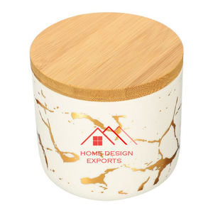 Recipiente Decorativo Cilíndrico de Mármol con Tapa de Madera para Almacenar Alimentos y Especias, el Mejor Artículo de Cocina en Tendencia - Product Image 6