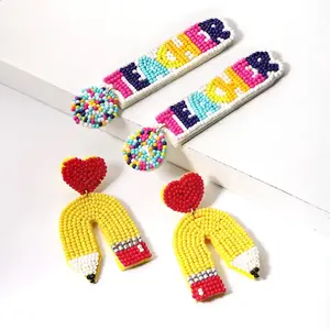 Pendientes de gota de cuentas con forma de bloqueo de diseño moderno de lujo para Mujer Colección de fabricante de aniversario indio de moda - Product Image 5