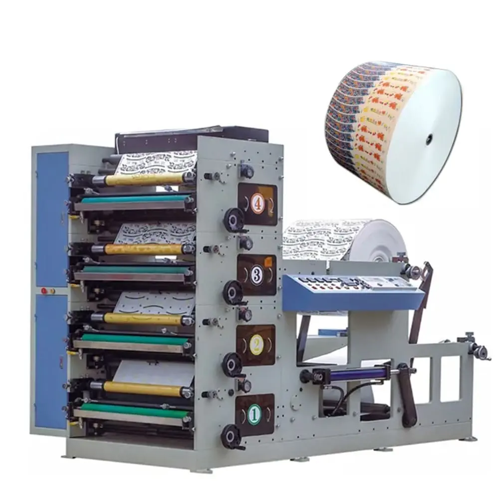 Tipo de pente automático de alta precisão, material de rolo de 6 impressoras flexográficas de cor, impressão flexo