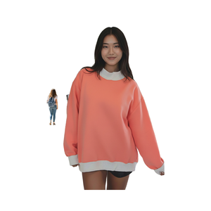 Nouveau style haut de gamme, pull oversize Sigma Nu à col montant, tricoté en polyester/coton écologique, doublé, coupe ample, pour femme, décontracté, hiver, privé - Product Image 1