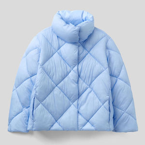 Chaqueta de burbujas de punto de algodón ligero ajustada para mujer, logotipo bordado personalizado de otoño, transpirable, impermeable, ecológico - Product Image 5