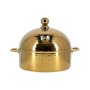 Pot chaud isolé de portion de nourriture de conception incurvée par main de style unique avec martelé pour l'article d'utilisation de restaurant d'hôtel à la maison - Product Image 1