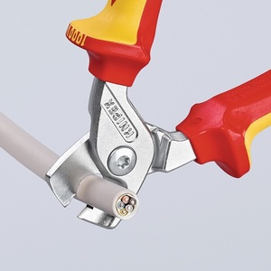 Cisailles à câbles KNIPEX, longueur 160 mm, tête chromée, poignées multi-composants VDE pour systèmes électriques de camping-cars, Forme 1 - Product Image 5
