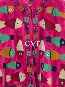 Suzani Velvet Uzbek Outerwear Handmade Velvet Suzani Eco-Friendly Hand Embroidered Women's Luxury Coat Winter <b>Boho</b> for Party We - Product Image 2