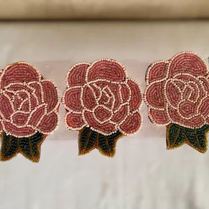 Handmade Beaded <b>Coasters</b> - Boho <b>Drink</b> <b>Coasters</b> with Polyester Backing (4x4 Inch) - Product Image 1