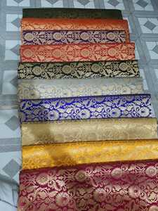 Tissus brodés en soie 100% tissés à la main, motifs imprimés, unis, pour petits objets, design textile pour la maison, mariage/robe/linge de lit, couleurs - Product Image 5