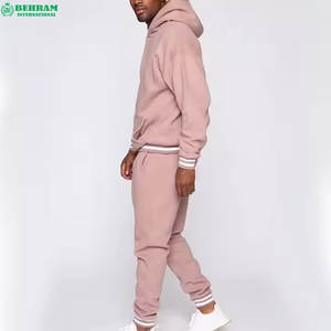 Men's XL size Kangaroo Pocket Pullover Hoodie Set High Quality Custom Embroidery <b>Plain</b> Cotton Blank <b>Plain</b> <b>Tracksuit</b> - Product Image 3
