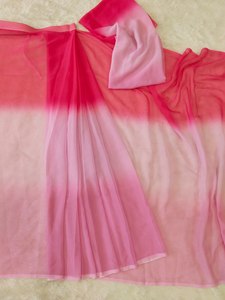 Sari indien en georgette de designer, magnifiquement imprimé et avec un chemisier non cousu, prêt à porter pour l'hiver, sari en une minute - Product Image 6