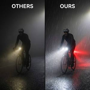 Luces LED Delanteras y Traseras para Bicicleta, Instalación Magnética, Juego de Luces de Advertencia de Frenado para Ciclismo Nocturno, Luz Trasera de Seguridad - Product Image 5