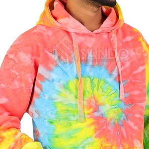 Meilleure vente de sweats à capuche personnalisés Tie Dye pour adultes couleur unie 100% coton décontracté Style hiver prix raisonnable - Product Image 5