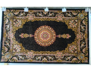 Tapis persan en soie pure fait main de luxe, authentique tapis oriental de designer, tapis noué à la main, œuvre d'art pour la décoration de la maison, de l'hôtel et du palais - Product Image 1