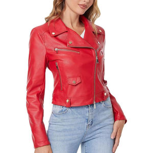 Blouson en cuir classique pour femme, design intemporel, matière durable, idéal pour les tenues décontractées et les activités de plein air - Product Image 2
