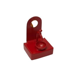 Dollhouse Miniature Export Quality Metal Miniature Red Wash Basin Design for Doll House 1/12 Scale - Product Image 1