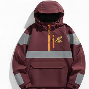 แจ็คเก็ตกันลมแฟชั่นแบบกำหนดเอง แจ็คเก็ตซอฟต์เชลล์บุขนแกะ รับทำโลโก้ลูกค้า OEM ชุดกีฬา - Product Image 2