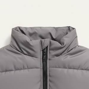 Vestes matelassées en duvet gris pour hommes, design personnalisé, haute qualité, écologiques, à capuche, tendance streetwear, vente chaude - Product Image 3