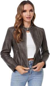 เสื้อแจ็กเก็ตหนังคุณภาพดีสำหรับผู้หญิงวัสดุแฟชั่นใหม่ล่าสุดสำหรับผู้ชายติดโลโก้ของคุณเอง - Product Image 4