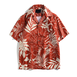 เสื้อเชิ้ตแขนสั้นมีกระดุมสำหรับผู้ชายเสื้อลำลองชายหาดลายดอกไม้แบบลำลองฤดูร้อนฤดูใบไม้ผลิ - Product Image 1