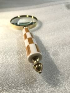 Mango de latón marítimo Vintage antiguo, mango de resina resistente para empresas Kaka, artesanías de Metal con lupa de oro rosa - Product Image 4