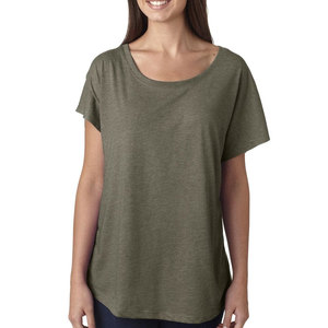 Bella + Canvas Ladies' Flowy Draped Sleeve Sleeve T <b>Shirts</b> Tri-blend Solid Dolman <b>Shirt</b> - Product Image 6
