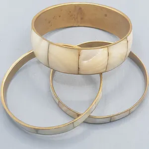 ทำด้วยมือสร้อยข้อมือไข่มุกแม่มุกสไตล์วินเทจเปลือกหอยอาเกตเครื่องประดับแฟชั่นโลหะทองเหลืองแกะสลักวัสดุธรรมชาติขอบคุณพระเจ้า - Product Image 4