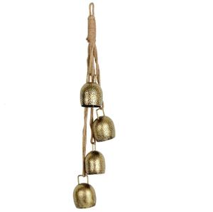 Campanas navideñas doradas antiguas para colgar en la pared, decoración navideña elegante, adornos de campana festivos rústicos, decoración navideña perfecta - Product Image 1