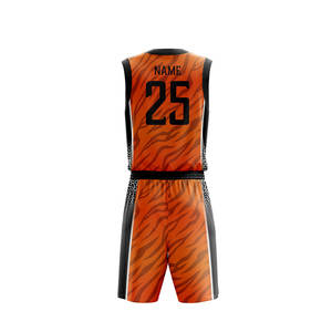 Conjunto de uniformes de baloncesto personalizados, camisetas de equipo de tela de malla transpirable, pantalones cortos, ropa deportiva para hombres y jóvenes - Product Image 3