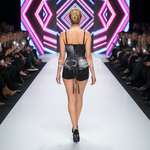 Corset élégant en satin sublimé par transfert thermique, style gothique, avec motif Arbre de Nuit, sans bretelles, pour la mode d'Halloween - Product Image 6