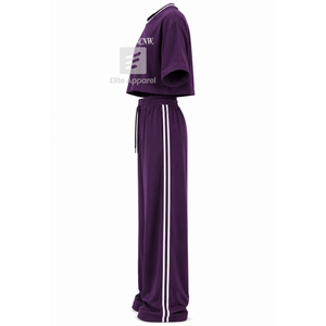 Custom NCNW Council Sorority Woven Breathable Workout Set with Sublimation Logo Front purple <b>White</b> short Sleeve for Female - Product Image 4