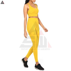 Ensemble de yoga pour femmes, best-seller, grande taille, uni, 2 pièces, respirant, léger, en élasthanne/polyester, pour la salle de sport, entraînement, haute qualité, fitness - Product Image 6