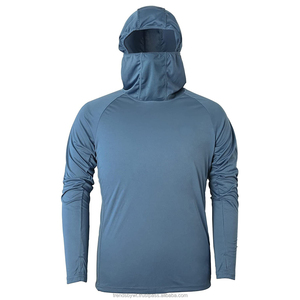 เสื้อฮู้ดตกปลาแขนยาวมีฮู้ดสำหรับผู้ชายป้องกันแสงแดดสำหรับการเดินป่าวิ่ง - Product Image 1