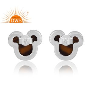 Pendiente de piedras preciosas amarillas de ojo de tigre Natural de plata de ley de Nuevo diseño elegante joyería de diseño personalizado para mujer regalo para ella - Product Image 2