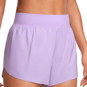 Short de course taille haute en coton/polyester pour femmes pour femmes Fitness Sports Yoga Pantalon avec doublure intérieure Séchage rapide - Product Image 1